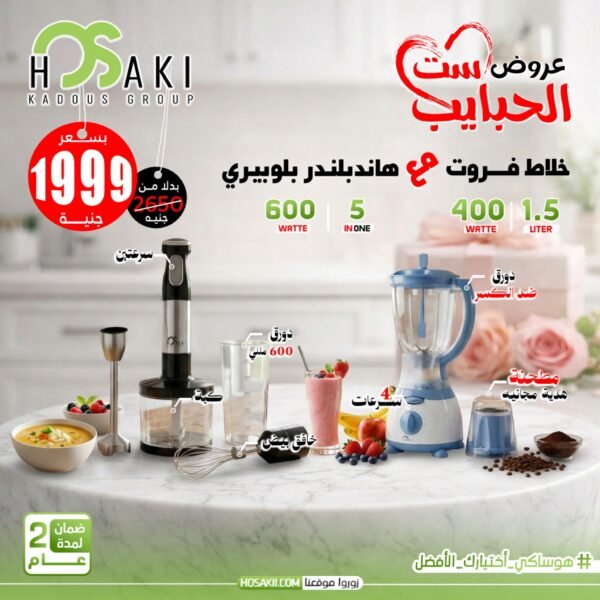 10 هاند بلندر5x1 + خلاط بالمطحنه